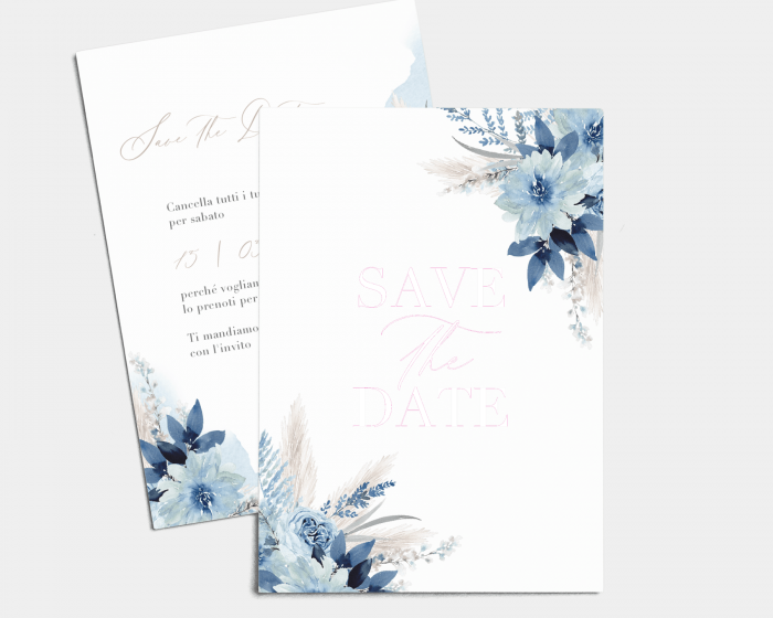 Bloomy Blue - Save the Date (verticale)