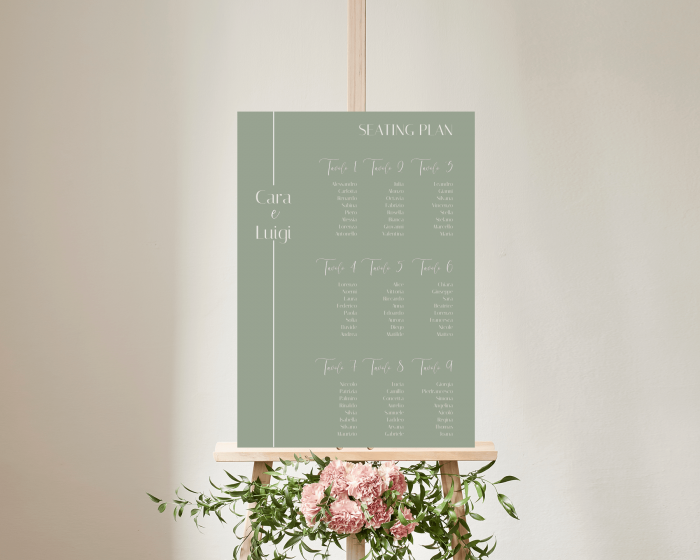 Linea - Seating plan 50x70 cm (verticale)