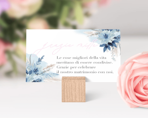 Bloomy Blue - Biglietto di ringraziamento