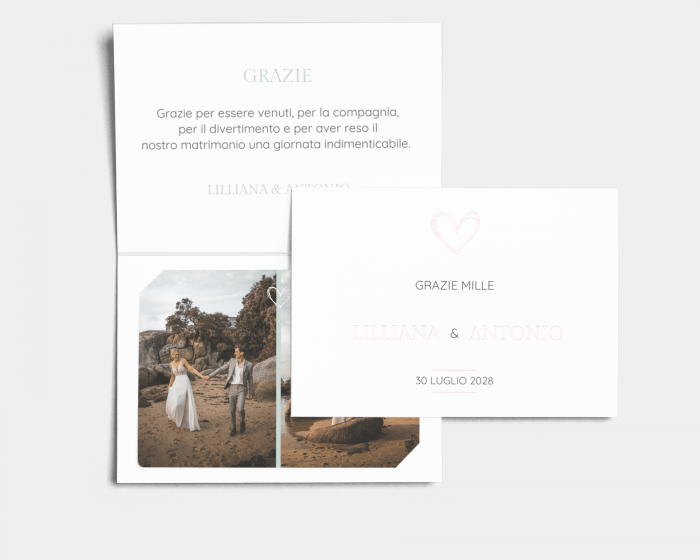 Modest - Biglietto di ringraziamento matrimonio con le foto