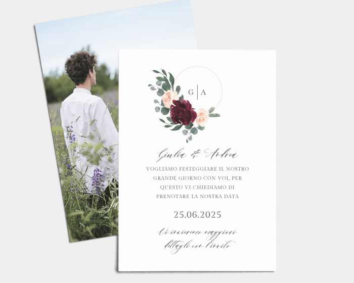 Floral Hoop - Save the Date (verticale)
