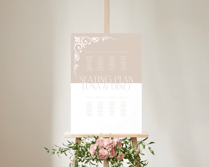 Beauty - Seating plan 50x70 cm (verticale)