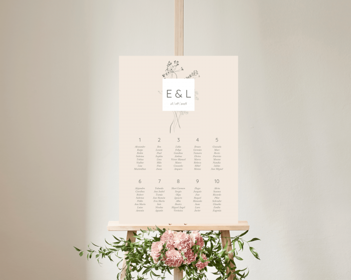 Floral Cube - Seating plan 50x70 cm (verticale)