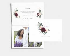Floral Hoop - Biglietto di ringraziamento matrimonio con le foto