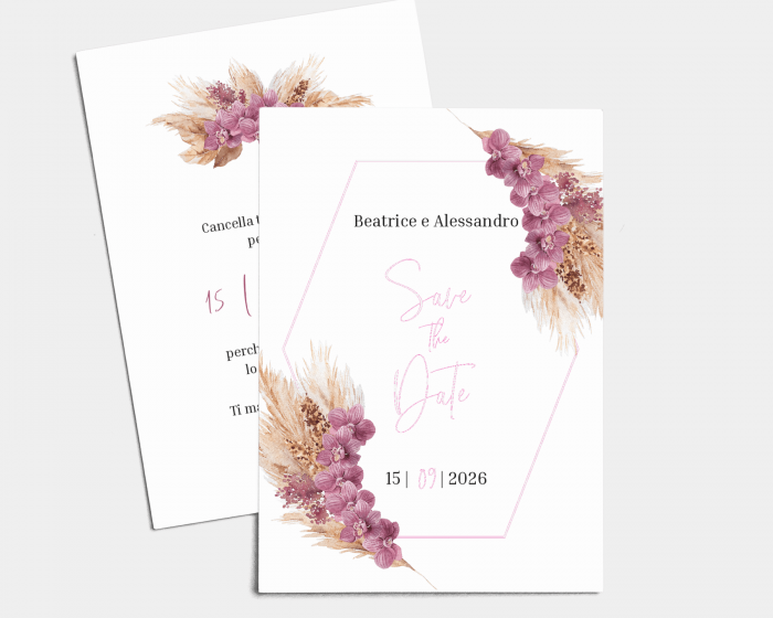 Boho Pampas - Save the Date (verticale)