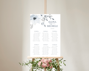 Shades of Blue - Seating plan 50x70 cm (verticale)