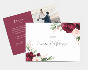 Beloved Floral - Biglietto di ringraziamento matrimonio