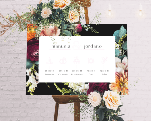 Florals - Cartello di benvenuto (orizzontale)
