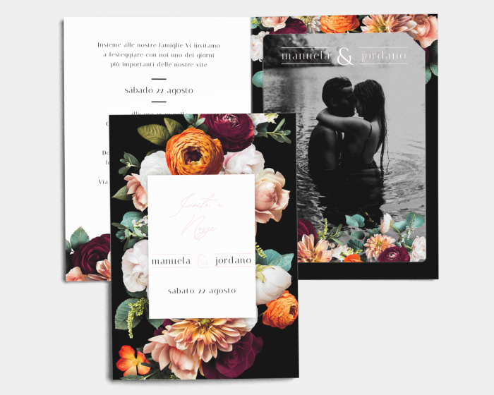 Florals - Partecipazione matrimonio con bigliettino