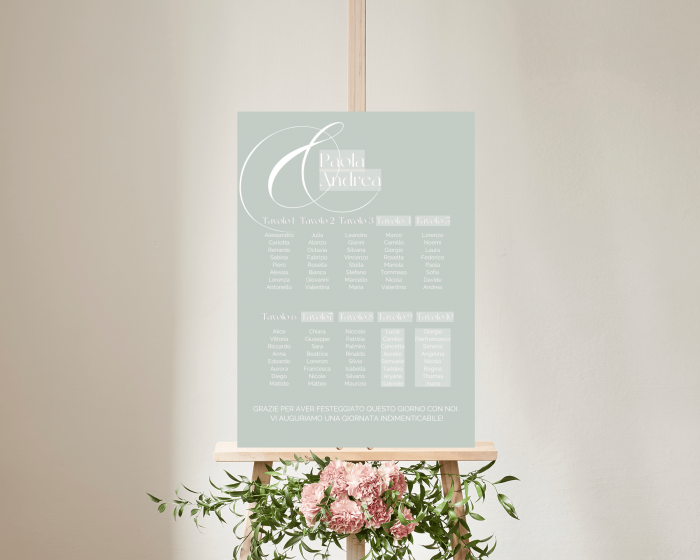 Amore - Seating plan 50x70 cm (verticale)