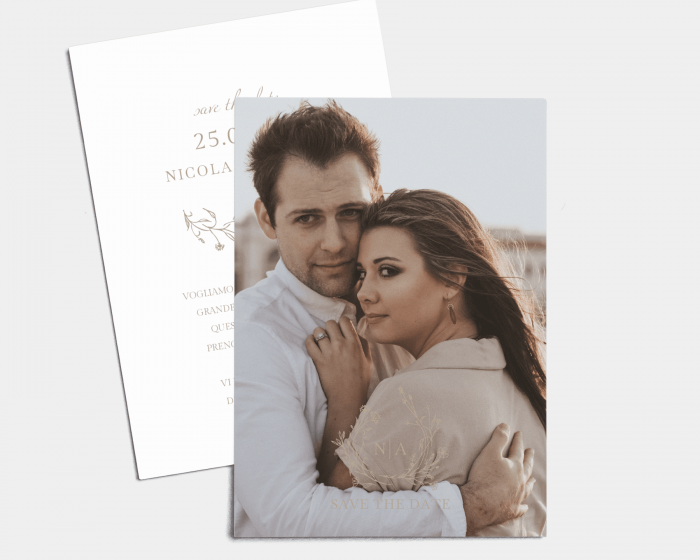 Natural Monogram - Save the Date (verticale)
