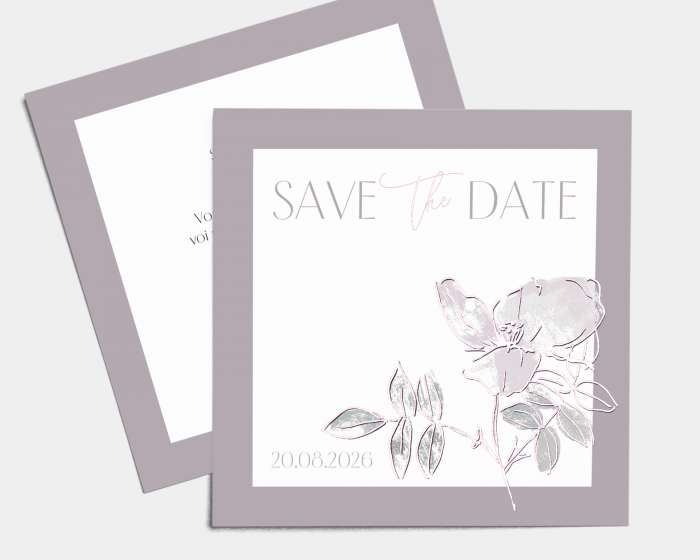 Lined Rose - Save the Date (quadrato)