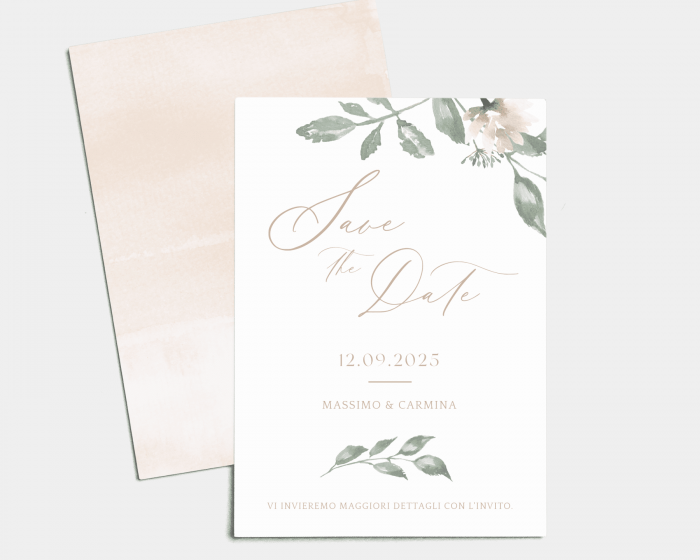 Dusted Calligraphy - Save the Date (verticale)