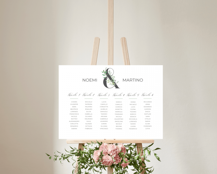 Leafy Ampersand - Seating plan 70x50 cm (orizzontale)