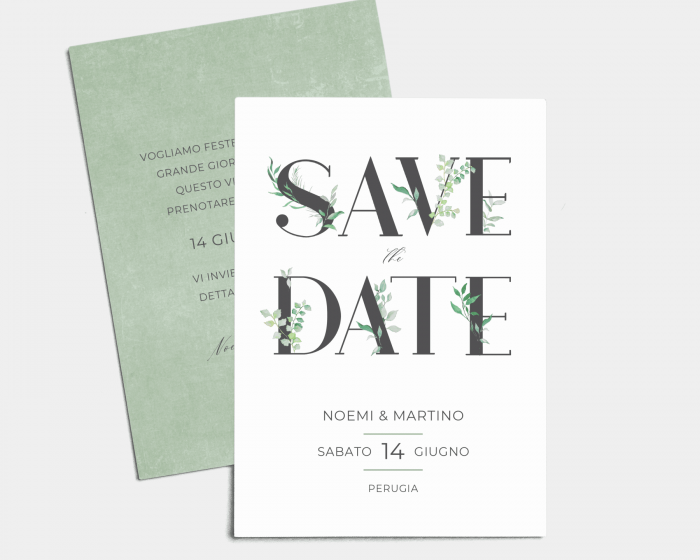 Leafy Ampersand - Save the Date (verticale)