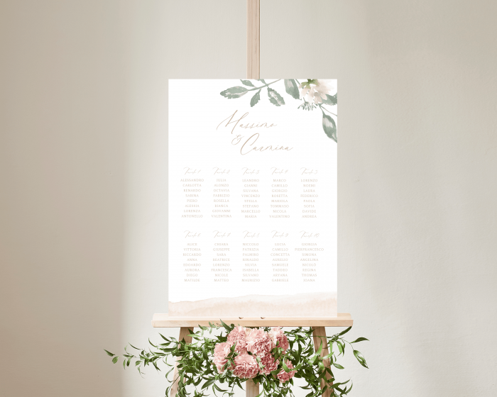 Dusted Calligraphy - Seating plan 50x70 cm (verticale)