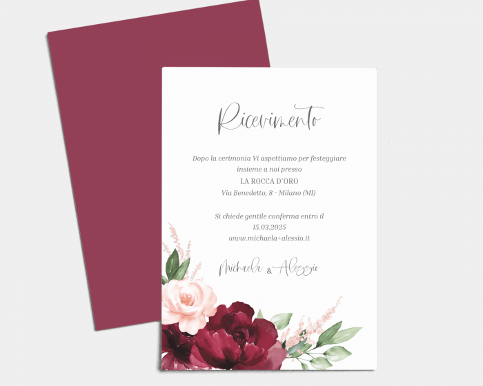 Beloved Floral - Invito matrimonio A6 (verticale)