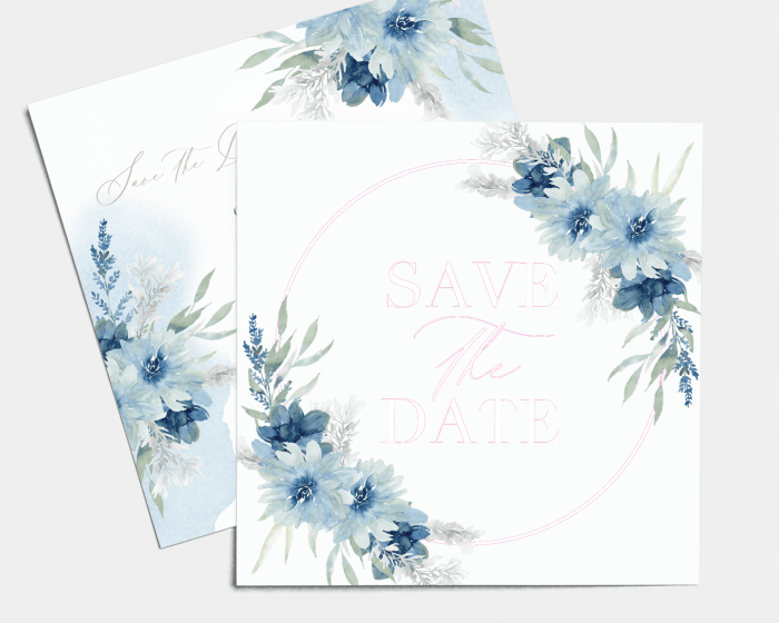 Bloomy Blue - Save the Date (quadrato)