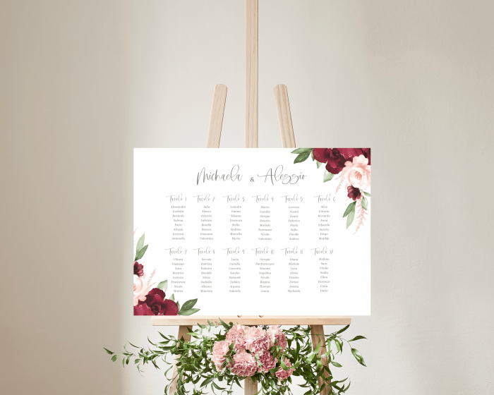 Beloved Floral - Seating plan 70x50 cm (orizzontale)