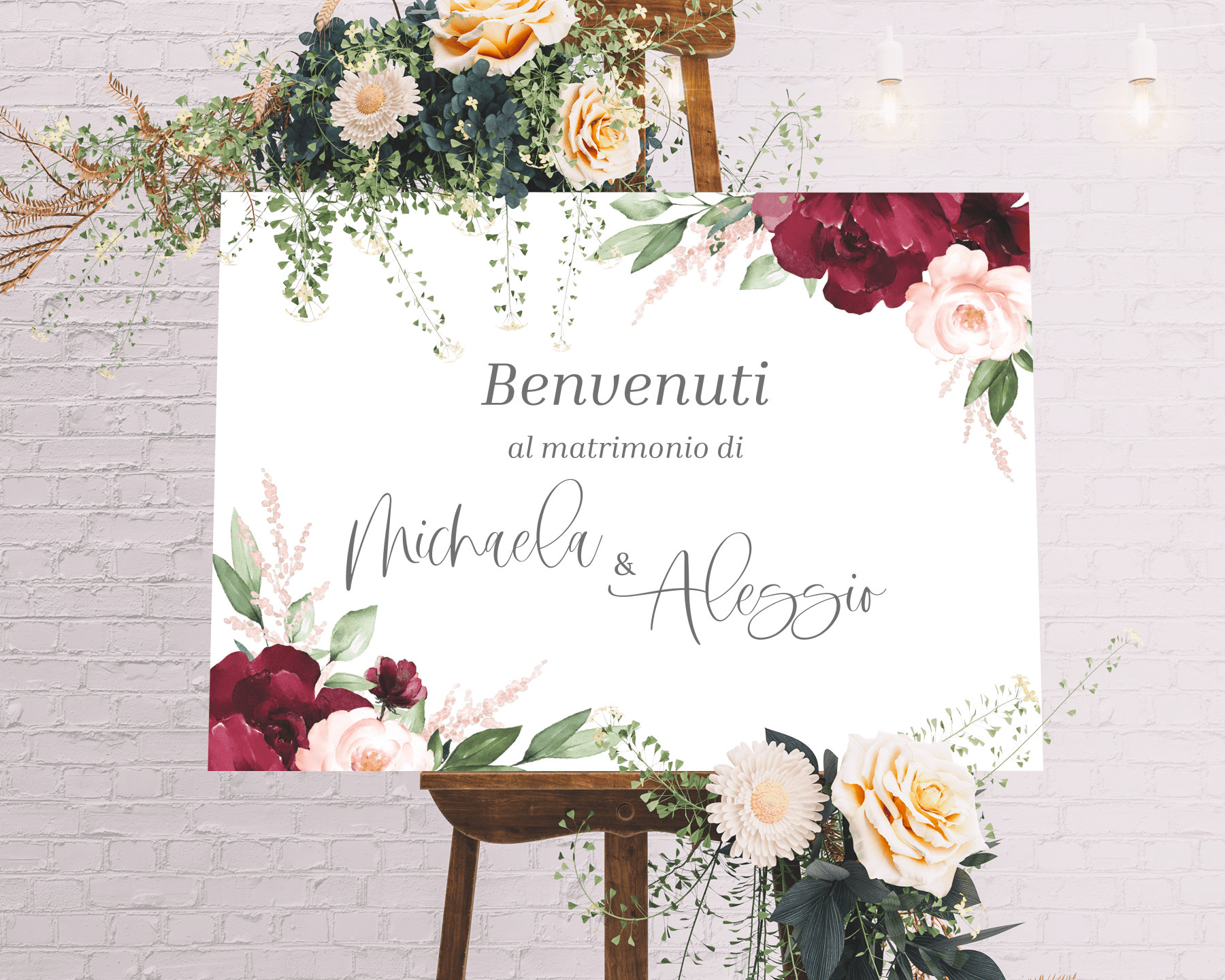 Cartello di benvenuto matrimonio Beloved Floral