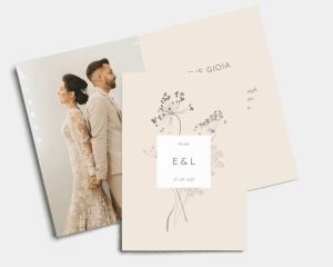 Floral Cube - Biglietto di ringraziamento matrimonio pieghevole (verticale)