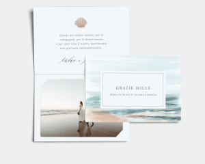 Painted Beach - Biglietto di ringraziamento matrimonio con le foto