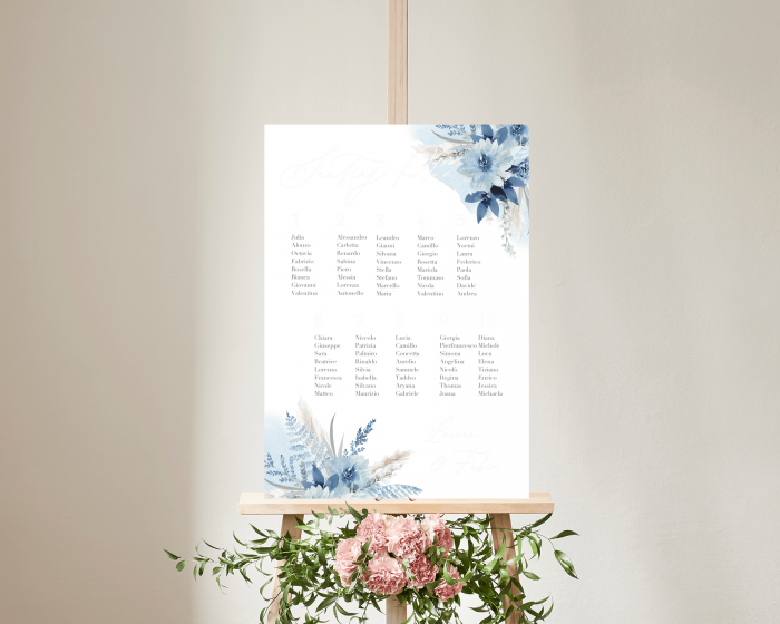 Bloomy Blue - Seating plan 50x70 cm (verticale)