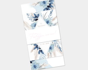 Bloomy Blue - Partecipazione matrimonio Set de 3